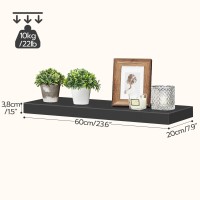 Hoobro Floating Shelves Wall Shelf Set Of 2 236 Inch Hanging Shelf With Invisible Brackets For Wall Decor In Bathroom Bedro