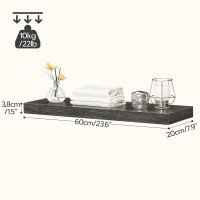 Hoobro Floating Shelves Wall Shelf Set Of 2 236 Inch Hanging Shelf With Invisible Brackets For Wall Decor In Bathroom Bedro