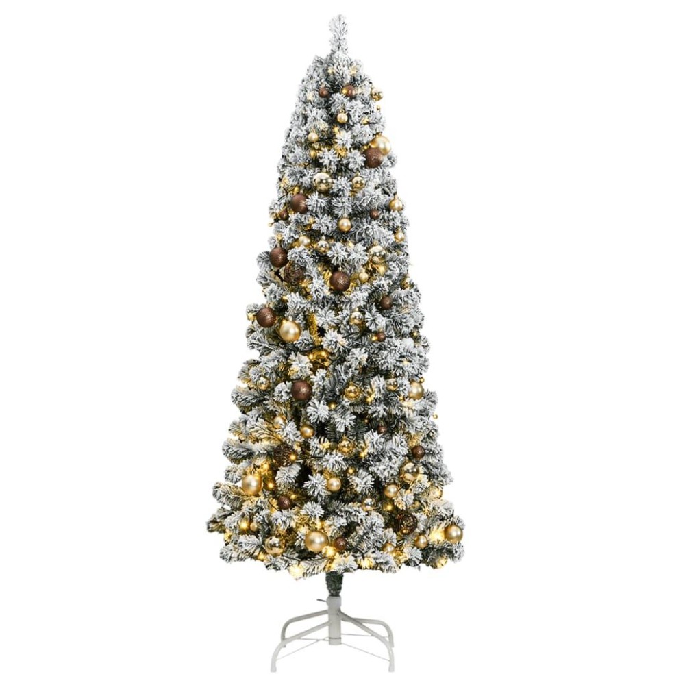 vidaXL Artificial Hinged Christmas Tree 300 LEDs & Ball Set 70.9