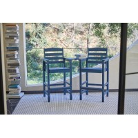 Serwall Tall Adirondack Chairs Set Of 2 With Connecting Table  Blue