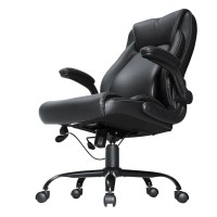 Vevor Executive Office Chair With Cutting-Edge Adjustable Lumbar Support, High Back Pu Leather Office Chair Ergonomic For Back Pain, With Padded Flip-Up Arms