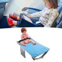 Airplane Footrest & Seat Extender For Kids Toddler Travel Bed Airplane Foot Hammock Folding Universal Fit Adjustable Children Airplane Seat Extender (Blue)