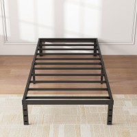 Aldrich 12 Inch Metal Twin Xl Bed Frame Single Black Basic Steel Slats Platform Easy Assembly Heavy Duty Noise Free Bedframes