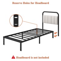 Aldrich 12 Inch Metal Twin Xl Bed Frame Single Black Basic Steel Slats Platform Easy Assembly Heavy Duty Noise Free Bedframes