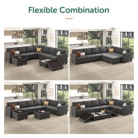 Honbay Velvet Convertible Sectional Couch U Shaped Sectional Sofa With Chaise Modular Sectional With Storage Ottoman Corner Cou