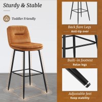 Cozyman Doublelayer Bar Stools Set Of 4 Upholstered Bar Height Stools For Kitchen Island Pub 30 Inch Bar Stool Chairs Faux L