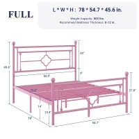 Allewie Full Size Metal Platform Bed Frame With Victorian Vintage Headboard And Footboardmattress Foundationunder Bed Storage