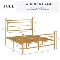 Allewie Full Size Metal Platform Bed Frame With Victorian Vintage Headboard And Footboardmattress Foundationunder Bed Storage