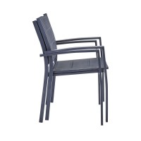 Naterial Orion Beta | Outdoor Garden And Dining Chair With Armrests Dark Grey | Aluminium Frame And Quick-Drying Foam Padded Seat | Ideal For Patio And Terraces