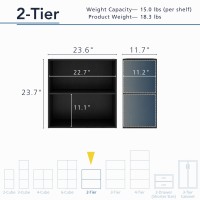 Homes Inside Out Apexa 2Tier Cube Storage Organizer Shelves Stackable Wood Bookcase Fits Cubby Bins For Organization Dorm