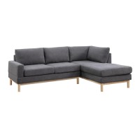 Anisa Dark Gray Sherpa Sectional Sofa with Right-Facing Chaise