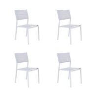 Naterial Orion Betaii | Set Of 4 White Padded Dining And Garden Chairs | Aluminium Frame And Quick-Drying Foam Seat | Ideal For Outdoor Use As Garden And Beach