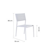 Naterial Orion Betaii | Set Of 4 White Padded Dining And Garden Chairs | Aluminium Frame And Quick-Drying Foam Seat | Ideal For Outdoor Use As Garden And Beach