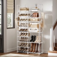 Wowlive 9 Tiers White Shoe Rack For Closet Shoe Rack Storage Organizer For Entryway 3035 Pairs Stackable Shoe Rack Shelf For Fr