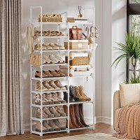 Wowlive 9 Tiers White Shoe Rack For Closet Shoe Rack Storage Organizer For Entryway 3035 Pairs Stackable Shoe Rack Shelf For Fr