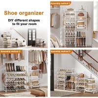 Wowlive 9 Tiers White Shoe Rack For Closet Shoe Rack Storage Organizer For Entryway 3035 Pairs Stackable Shoe Rack Shelf For Fr