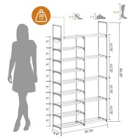 Wowlive 9 Tiers White Shoe Rack For Closet Shoe Rack Storage Organizer For Entryway 3035 Pairs Stackable Shoe Rack Shelf For Fr