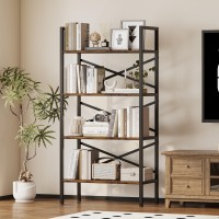 Homeiju 4 Tier Bookshelf 236 Width Kids Bookshelf With Storage Small Bookcase With Open Shelves Storage Organization For B