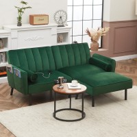 Duraspace Sectional Couch 74 Loveseat With Ottoman Velvet Convertible Sofa Futon Sleeper With Adjustable Backrest Lshaped