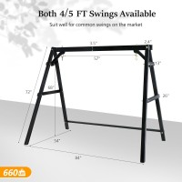 Vingli Heavy Duty 660 Lbs Wooden Swing Frame With Extra Bottom Connection Board Upgraded Aframe Porch Swing Bench Stand For In