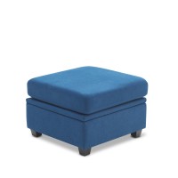 Weture Square Ottoman Module For Modular Sectional Sofa Storage Ottoman Seat Footrest Blue