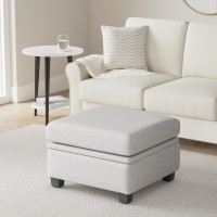 Weture Square Ottoman Module For Modular Sectional Sofa Storage Ottoman Seat Footrest Lightgray