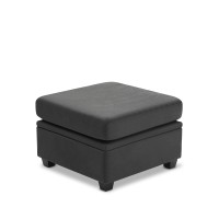 Weture Square Ottoman Module For Modular Sectional Sofa Storage Ottoman Seat Footrest Darkgray