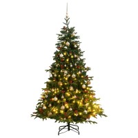 vidaXL Artificial Hinged Christmas Tree 300 LEDs & Ball Set 82.7