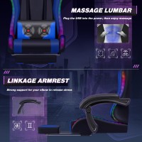 Homall Gaming Chair Video Game Chair With Footrest And Massage Lumbar Support Ergonomic Computer Chair Height Adjustable With