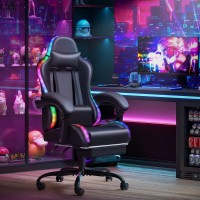 Homall Gaming Chair Video Game Chair With Footrest And Massage Lumbar Support Ergonomic Computer Chair Height Adjustable With