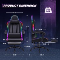 Homall Gaming Chair Video Game Chair With Footrest And Massage Lumbar Support Ergonomic Computer Chair Height Adjustable With