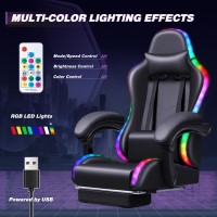 Homall Gaming Chair Video Game Chair With Footrest And Massage Lumbar Support Ergonomic Computer Chair Height Adjustable With