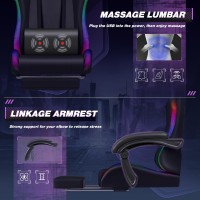 Homall Gaming Chair Video Game Chair With Footrest And Massage Lumbar Support Ergonomic Computer Chair Height Adjustable With