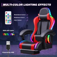 Homall Gaming Chair Video Game Chair With Footrest And Massage Lumbar Support Ergonomic Computer Chair Height Adjustable With