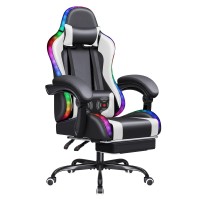 Homall Gaming Chair Video Game Chair With Footrest And Massage Lumbar Support Ergonomic Computer Chair Height Adjustable With