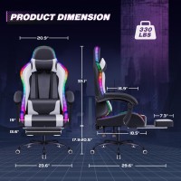 Homall Gaming Chair Video Game Chair With Footrest And Massage Lumbar Support Ergonomic Computer Chair Height Adjustable With