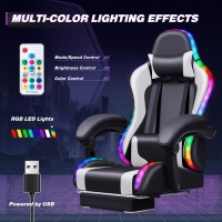 Homall Gaming Chair Video Game Chair With Footrest And Massage Lumbar Support Ergonomic Computer Chair Height Adjustable With