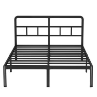 Yicensen 14 Inch Queen Bed Frame With Headboard Heavy Duty Metal Queen Size Platform Bed Frame No Box Spring Needed With Rounde