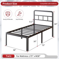 Yicensen 14 Inch California King Bed Frames With Headboard Heavy Duty Metal Cal King Platform Bed Frame With Rounded Corner Leg