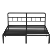 Yicensen 14 Inch King Bed Frame With Headboard Heavy Duty Metal King Size Platform Bed Frame With Rounded Corner Legs No Box S