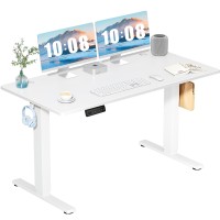 Dumos Standing Desk With Whole-Piece Desktop Board, Electric Standing Desk Adjustable Height, Ergonomic Adjustable Desk With Memory Preset, Computer Stand Up Desk For Home Office, 55 Inch(2 Packages)