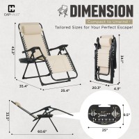 Caphaus Beige Zero Gravity Chair Zero Gravity Recliner Zero Gravity Lounge Chair Reclining Outdoor Chair Antigravity Chair