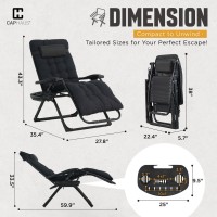 Caphaus Oversized Zero Gravity Lounge Chair Xl Zero Gravity Chair Folding Reclining Chair Wremovable Pad Side Tray Antigra