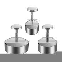 Meat Pie King Hamburger Press 3Pcs Round Burger Press Nonstick Adjustable Stainless Steel Hamburger Patty Maker For Kitchen Bbq