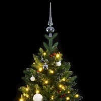 vidaXL Artificial Hinged Christmas Tree 150 LEDs & Ball Set 59.1