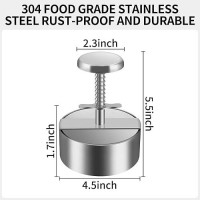 Meat Pie King Hamburger Press 17 45 55 Inch Round Burger Press Nonstick Adjustable Stainless Steel Hamburger Patty Maker