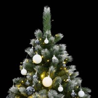 vidaXL Artificial Hinged Christmas Tree 150 LEDs & Ball Set 59.1