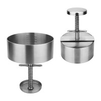 Meat Pie King Hamburger Press 2Pcs Round Burger Press Nonstick Adjustable Stainless Steel Hamburger Patty Maker For Kitchen Bbq