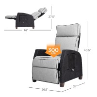 Grand Patio Outdoor Reclining Chairs With Extended Footrest 2Piece Adjustable Patio Wicker Lounge Recliner Up To 150 With Flip