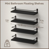 Richer House Bathroom Floating Shelves With Guardrail Set Of 4 Wall Mounted Small Storage Bathroom Shelves Rustic Bathroom She